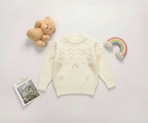 Soft Knit Bow Sweaters for Little Girls