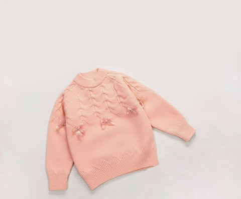 Soft Knit Bow Sweaters for Little Girls