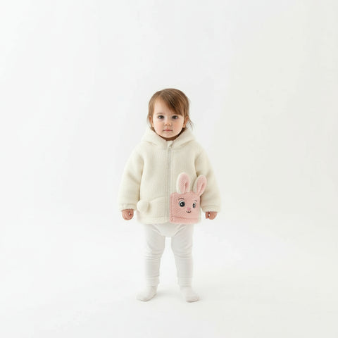 Cute Bunny Hooded Winter Jacket for Baby Girls