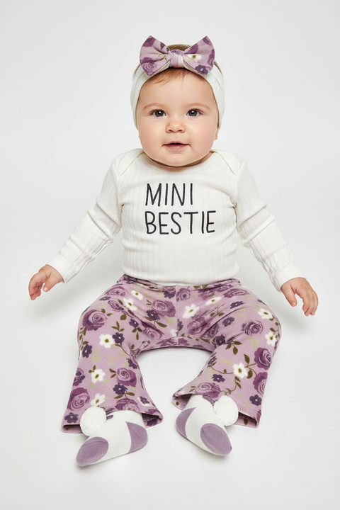 Mini Bestie" Girl 4piece romper set