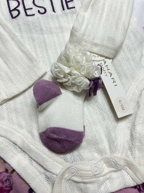 Mini Bestie" Girl 4piece romper set