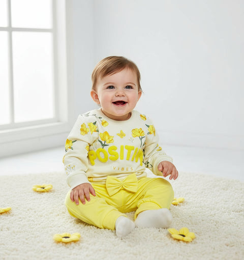 Stylish Floral Printed Warm Set for Baby Girls