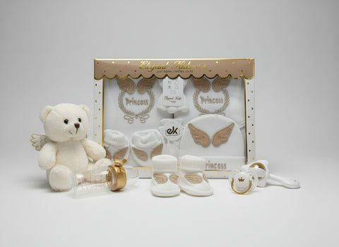Elegant Kids 9-Piece Baby Gift Set - (Silver & Gold)