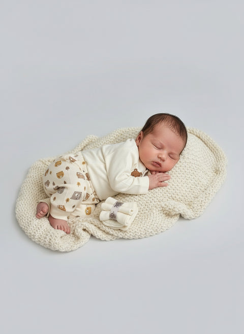 Adorable Hugs Printed Newborn Gift  Set