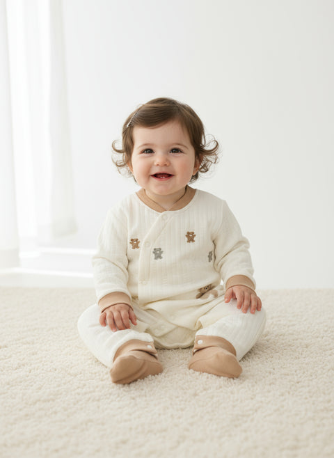 Snuggly Teddy Baby Romper – Soft & Cozy Wear 🧸