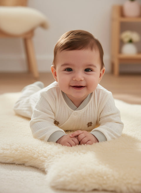 Snuggly Teddy Baby Romper – Soft & Cozy Wear 🧸