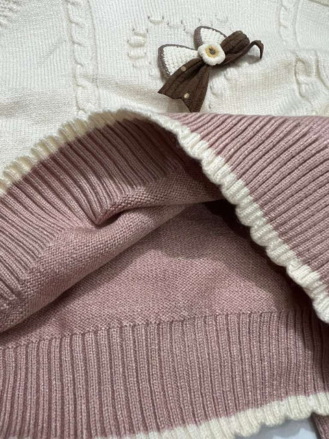 Charming Pink Knit Outfit for Little Princess