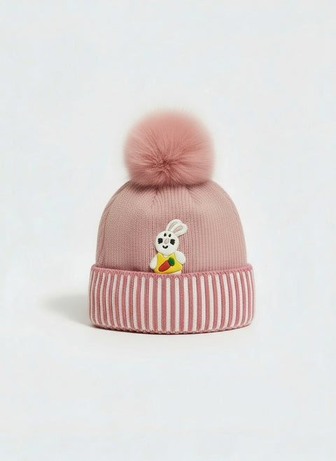 🎀 Warm Bunny Knit Cap
