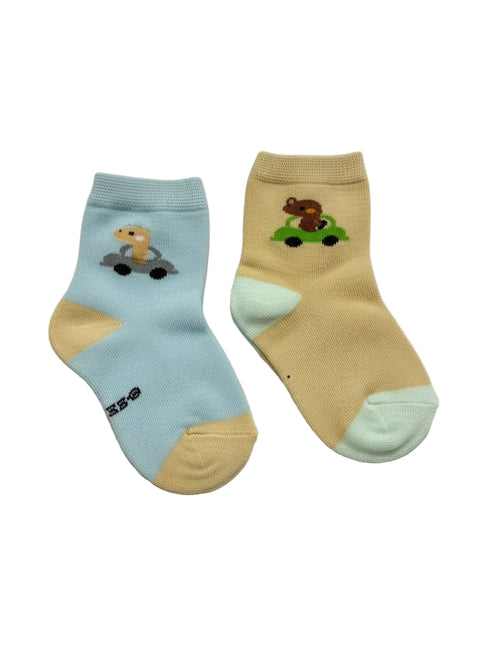 Cute Animal Car Design Baby Socks (Pack of 2)