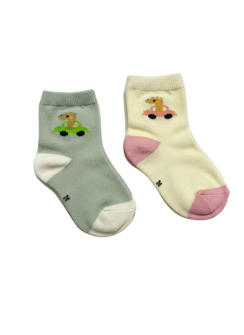 Cute Animal Car Design Baby Socks (Pack of 2)