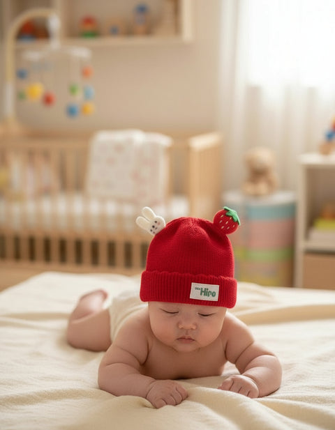 Cute Strawberry & Bunny Baby Knitted Caps