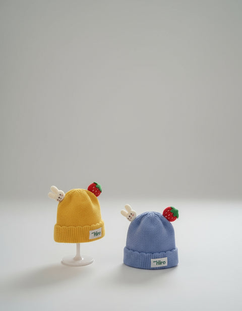 Cute Strawberry & Bunny Baby Knitted Caps