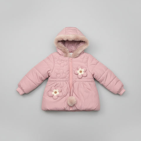 Cute Pink Flower Hooded Winter