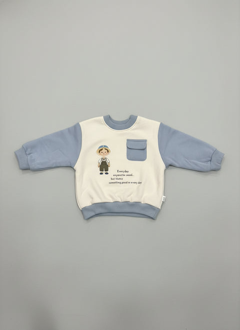 Cute Boy Winter Sweatshirt and Jogger Set