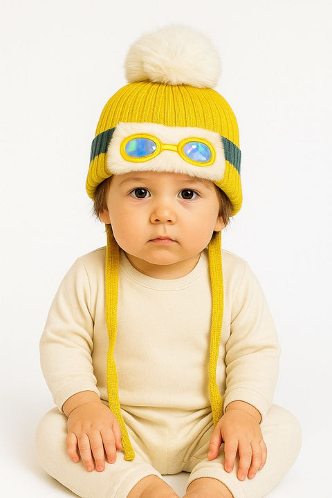 Pom Pom Aviator Winter Cap