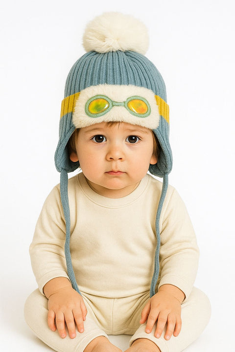 Pom Pom Aviator Winter Cap