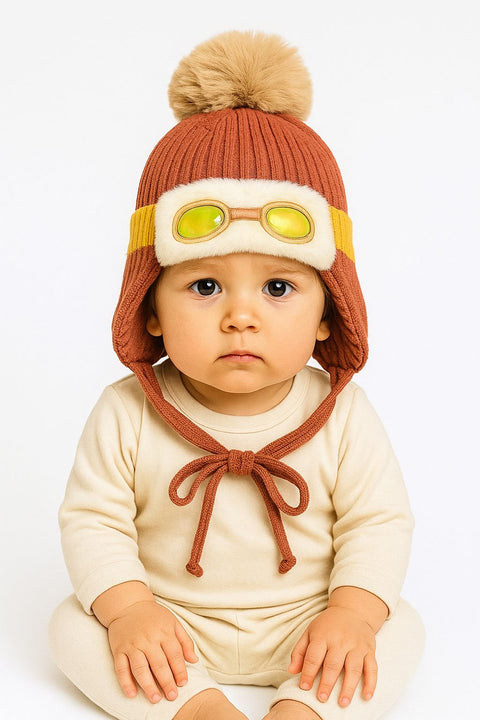 Pom Pom Aviator Winter Cap