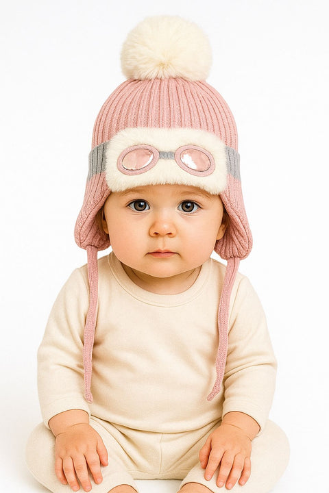 Pom Pom Aviator Winter Cap