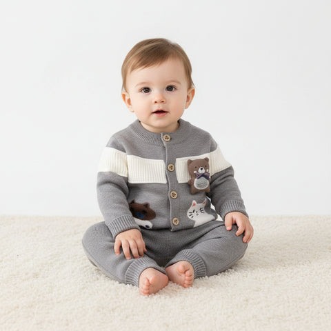 Cozy Bear Knit Shirt & Pants Set