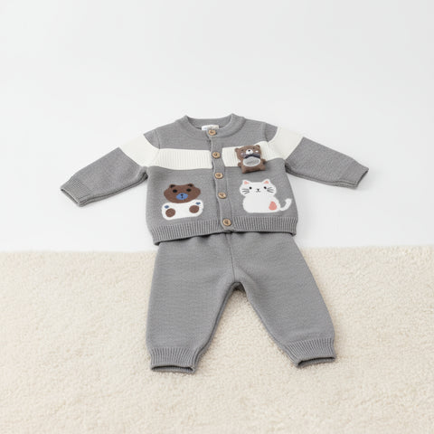 Cozy Bear Knit Shirt & Pants Set