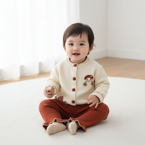 Cozy Knitted Mushroom Baby Suit