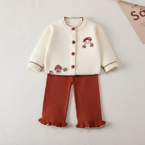 Cozy Knitted Mushroom Baby Suit