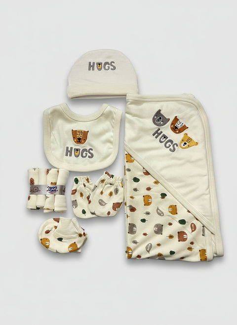 Adorable Hugs Printed Newborn Gift  Set