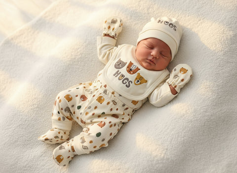Adorable Hugs Printed Newborn Gift  Set