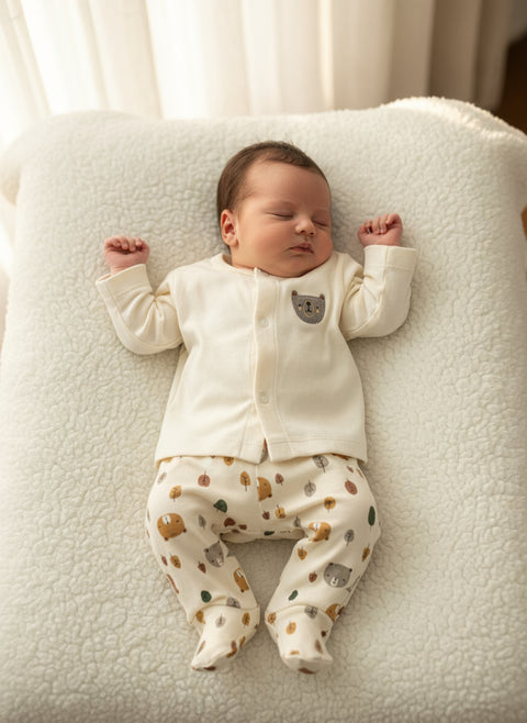 Adorable Hugs Printed Newborn Gift  Set