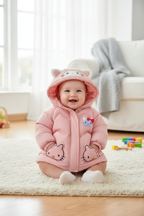 Warm Kitty Ears Hooded Jacket for Girls