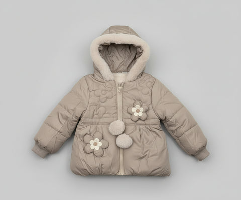 Cute Pink Flower Hooded Winter