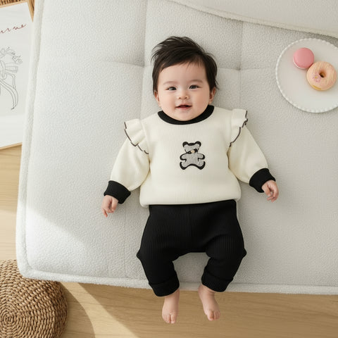 Cute Teddy Knit Baby Outfit