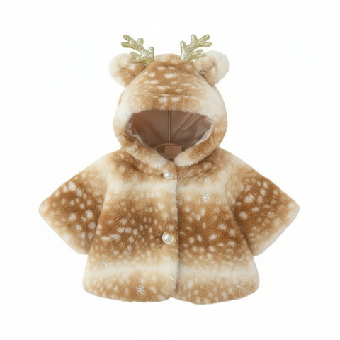 Cozy Reindeer Fur Hoodie for Babies