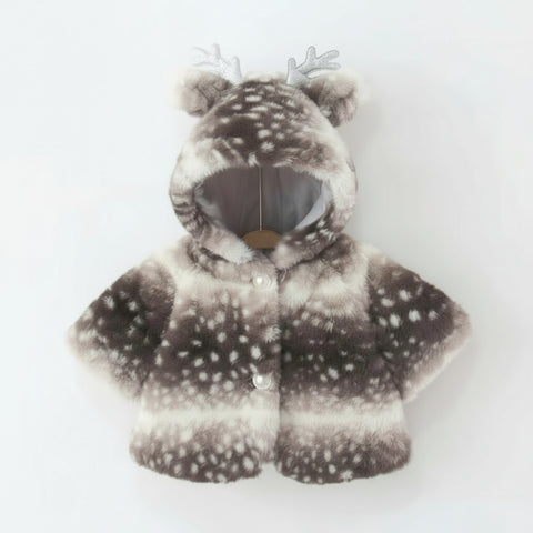 Cozy Reindeer Fur Hoodie for Babies